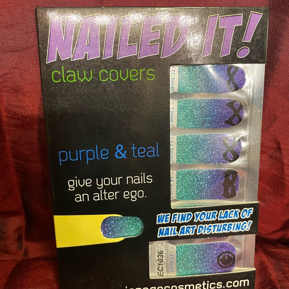 Espionage Cosmetics Nail Wraps “purple and teal”